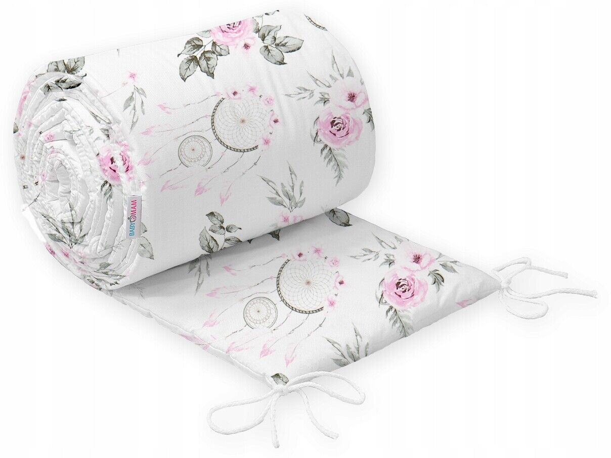 Padded 260cm Dream Catcher Bumper To Fit Crib Baby Nursery All round 100% Cotton