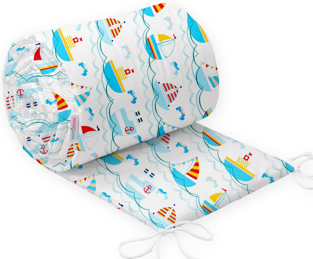 Baby Bedding BUMPER 190 cm Half CotBed Boats