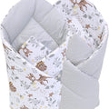 Baby Infant Swaddle Wrap Sleeping Bag Newborn Bedding Blanket Cotton New Designs Dots Grey/Deer and friends