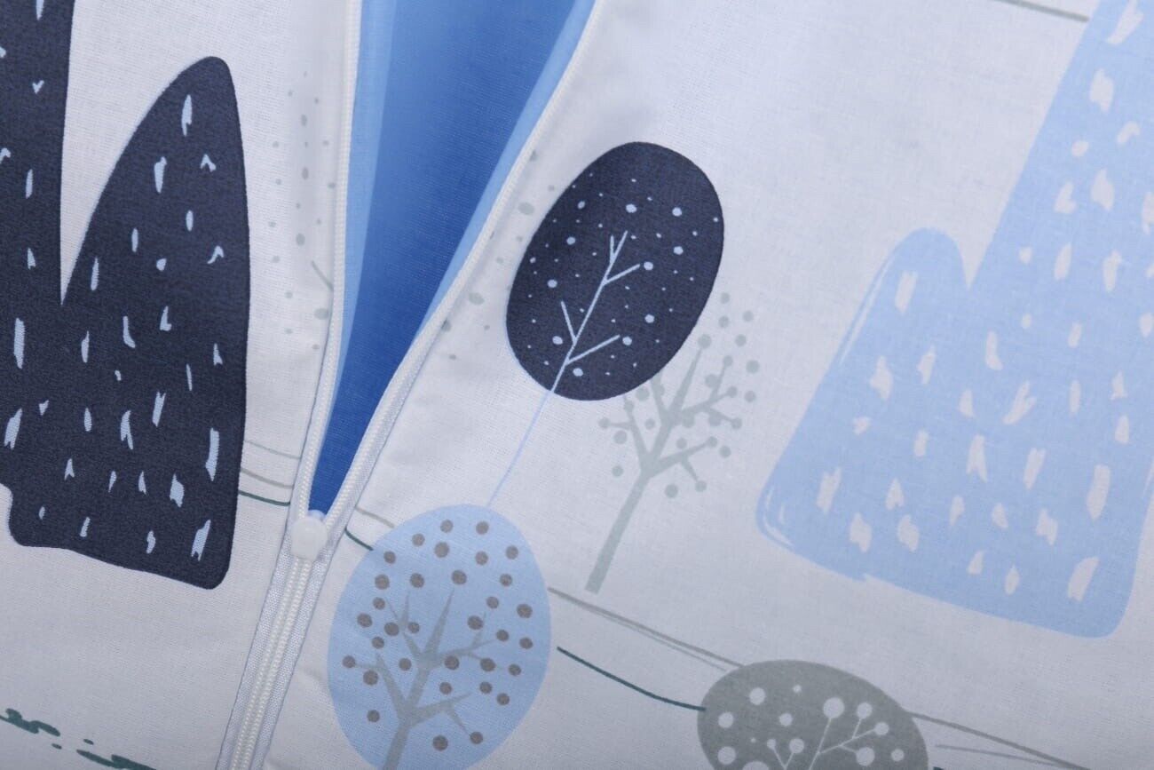 Baby Cotton Sleeping Bag Double Sided Sleepsack Quilted 1.0 Tog Retro Cars/Blue