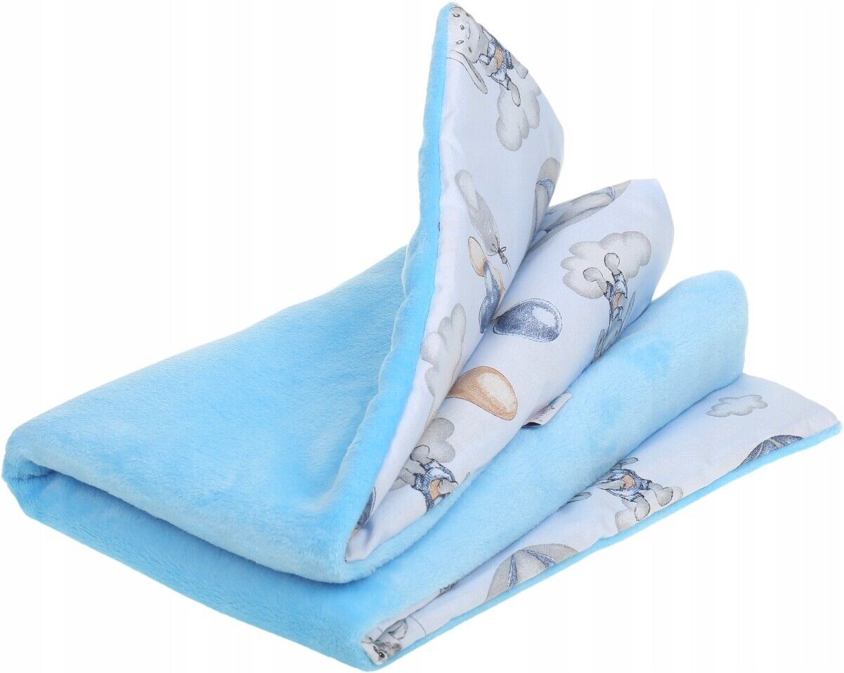 Baby Blanket Reversible Light & Soft Double Sided 75x50 Blue/ Walk in the Cloud