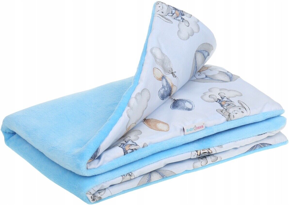 Baby Blanket Reversible Light & Soft Double Sided 75x50 Blue/ Walk in the Cloud