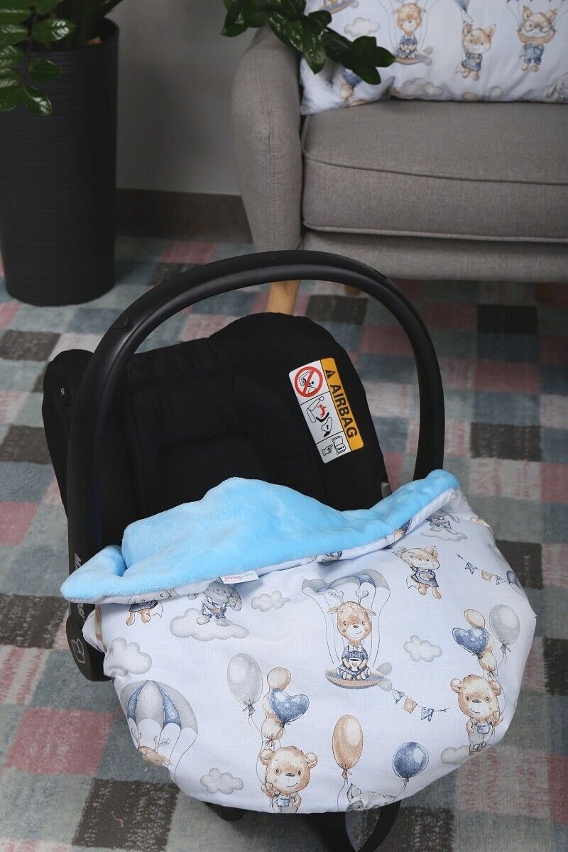 Baby Blanket Reversible Light & Soft Double Sided 75x50 Blue/ Walk in the Cloud