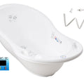 Large Baby Bath Tub with thermometer, drainage hole & plug 102cm Owls White
