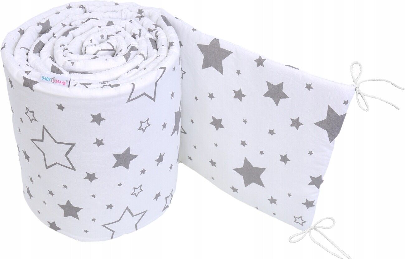 Baby Padded Straight Bumper Cotton PROTECTION 180cm To Fit Cot Milky Way