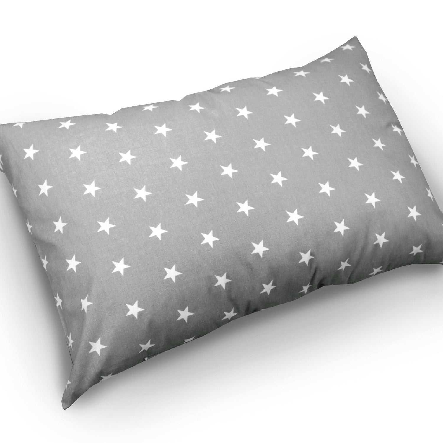 Baby Pillow case with zipper closure 60x40cm Cotton ANTI-ALLERGENIC Small white on Grey