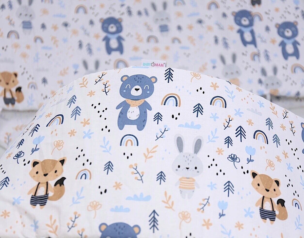 Baby Forest Friends Cot Liner Straight 180cm for COT 100% Cotton Bedding