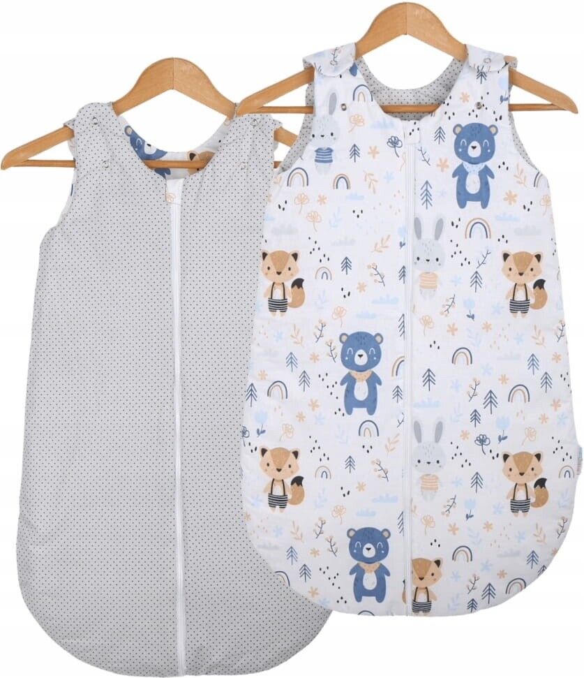 Baby Cotton Sleeping Bag Double Sided Sleepsack Quilted 1.0 Tog Forest Friends