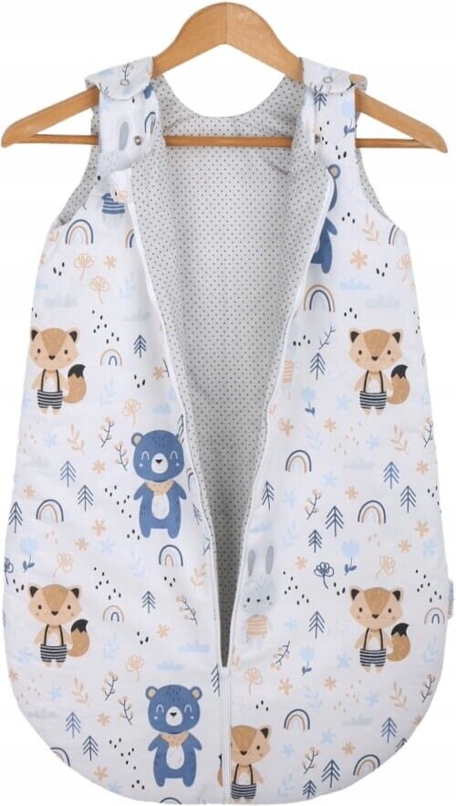 Baby Cotton Sleeping Bag Double Sided Sleepsack Quilted 1.0 Tog Forest Friends