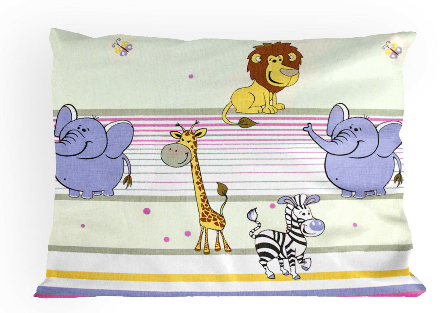 Baby Pillow case with zipper closure 60x40cm Cotton ANTI-ALLERGENIC Safari Pink