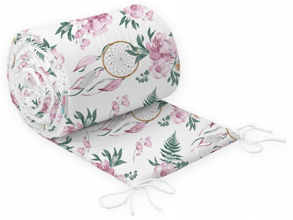 Baby Cot Liner Dream Catcher Pink 180cm for COT 100% Cotton Nursery Bedding