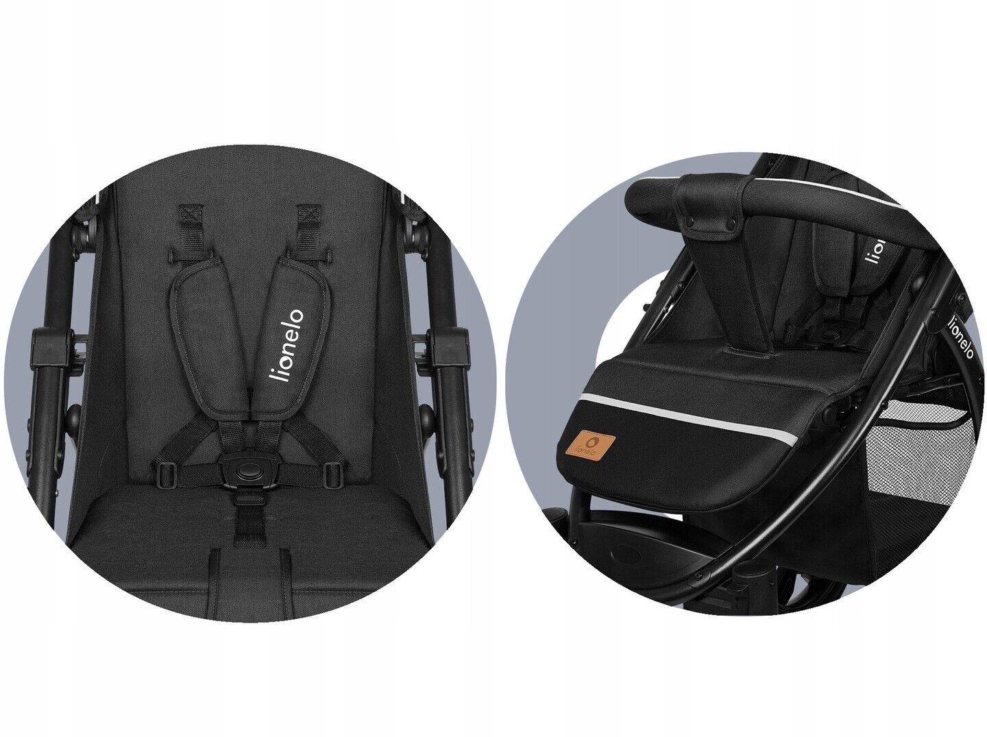 Annet Tour Lionelo Black Carbon Baby Compact Stroller Buggy Pushchair Footmuff