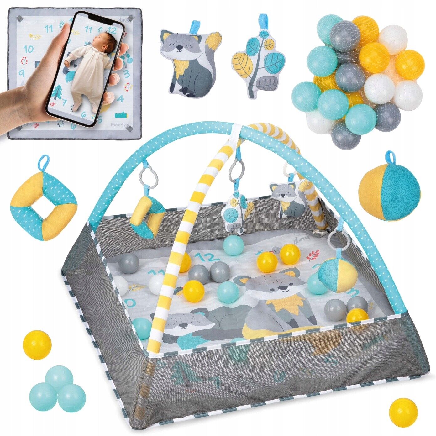 Baby Smartplay Activity 4in1 educational Playmat with Toys playpen MOMI LAMMIS