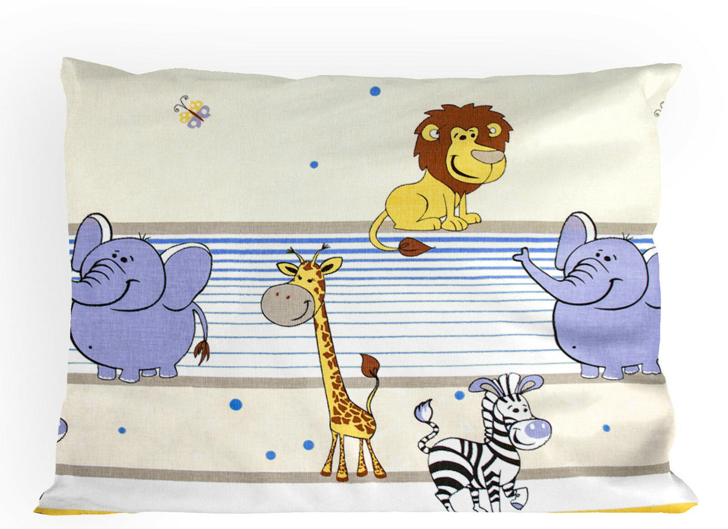 Baby Pillow case with zipper closure 60x40cm Cotton ANTI-ALLERGENIC Safari Blue
