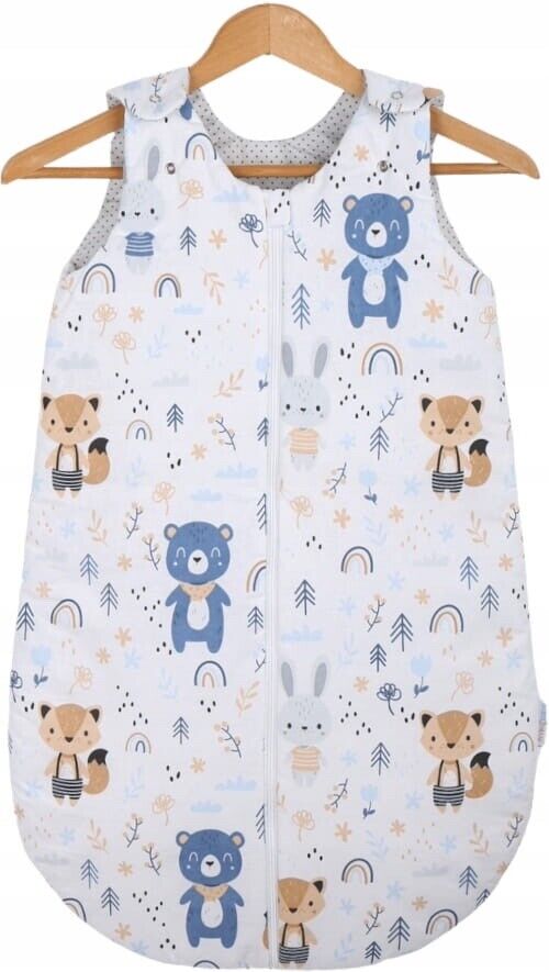 Baby Cotton Sleeping Bag Double Sided Sleepsack Quilted 1.0 Tog Forest Friends