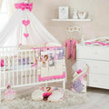 14PC Safari Pink Baby Bedding Set Nursery Pillow Duvet Bumper Fit Cot 120x60