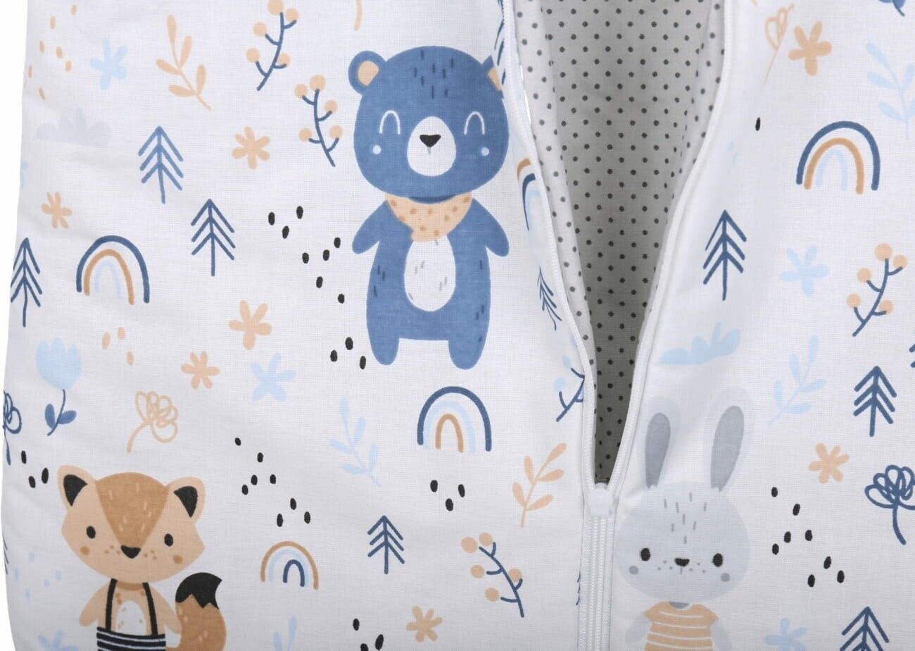 Baby Cotton Sleeping Bag Double Sided Sleepsack Quilted 1.0 Tog Forest Friends