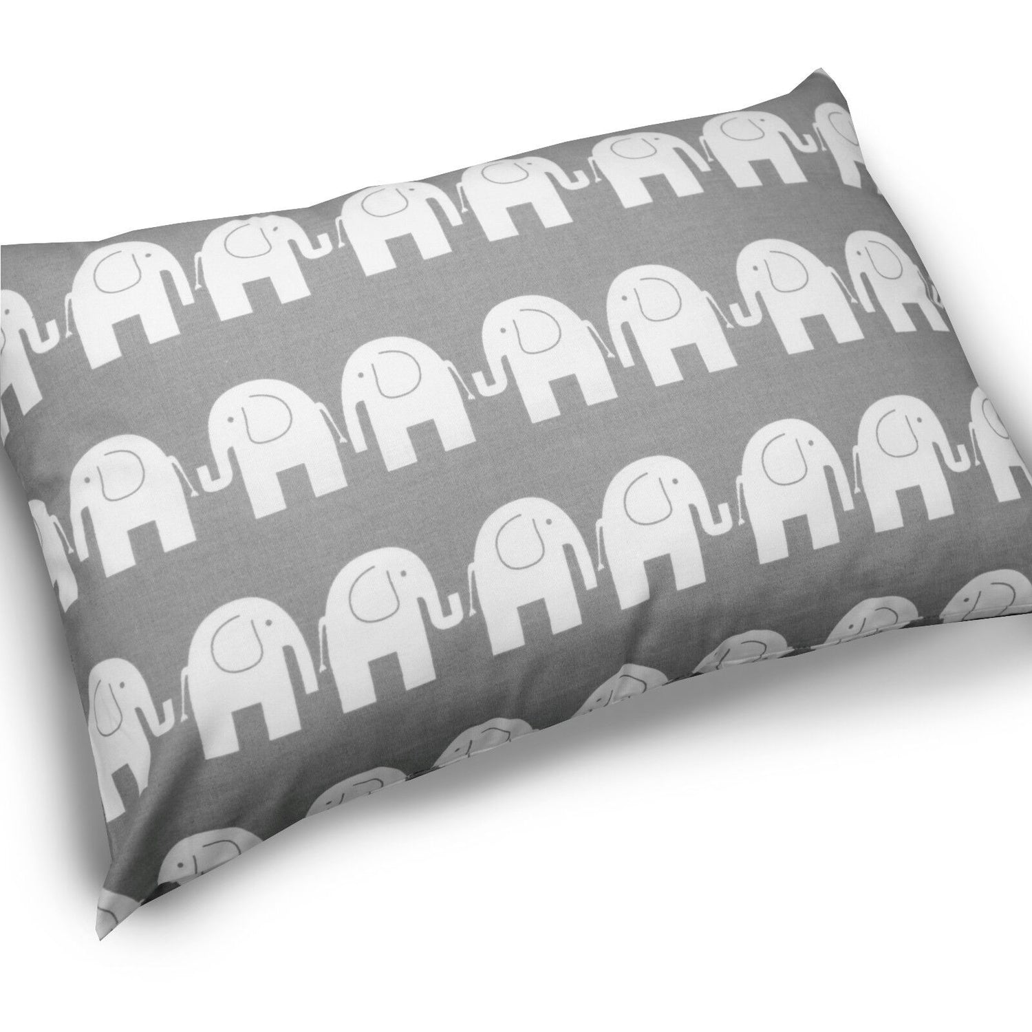Baby Pillow case with zipper closure 60x40cm Cotton ANTI-ALLERGENIC Elephants grey