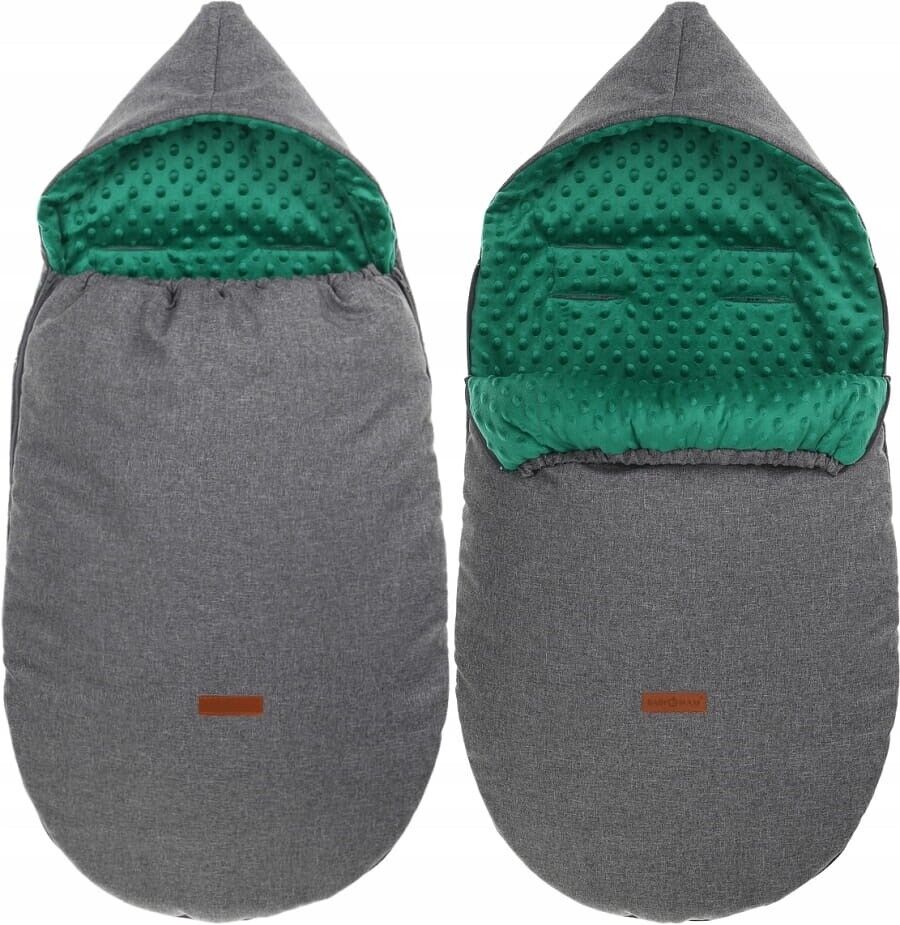 Dimple Dark Grey/Green Universal Hooded Footmuff Pushchair Stroller Buggy