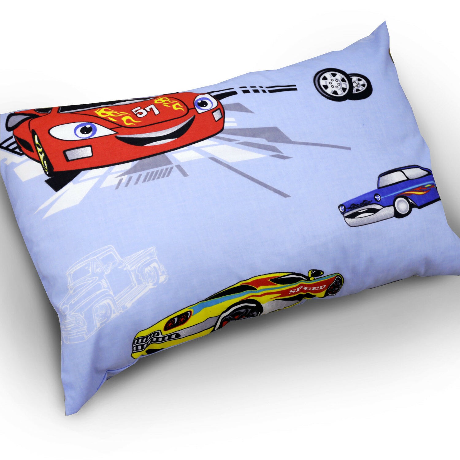 Baby Pillow case with zipper closure 60x40cm Cotton ANTI-ALLERGENIC Cars