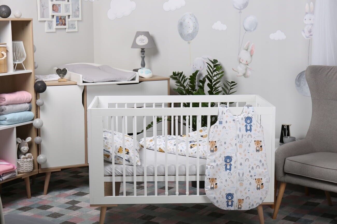 Baby Cotton Sleeping Bag Double Sided Sleepsack Quilted 1.0 Tog Forest Friends