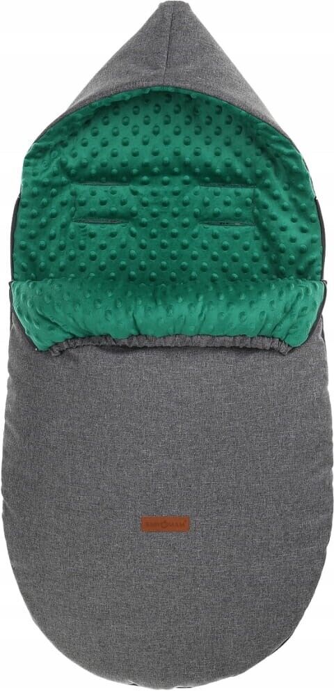 Dimple Dark Grey/Green Universal Hooded Footmuff Pushchair Stroller Buggy
