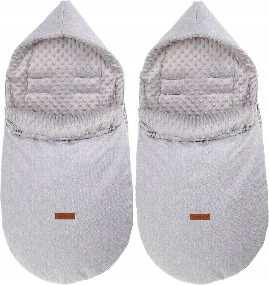 Dimple Light Grey/Grey Universal Hooded Footmuff Pushchair Stroller Buggy