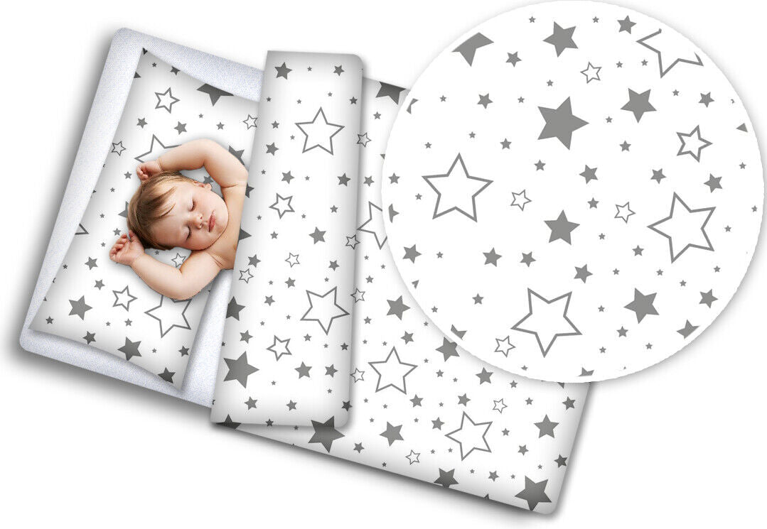 BABY Milky Way 3Pc Bedding Set Cotton Pillow Duvet Bumper Fit Cot 120x60cm - MyHappy Baby