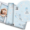 2pc Baby Filled Bedding Set Duvet Pillow 100% Cotton For Cotbed 135x100cm Sweet Animals Blue