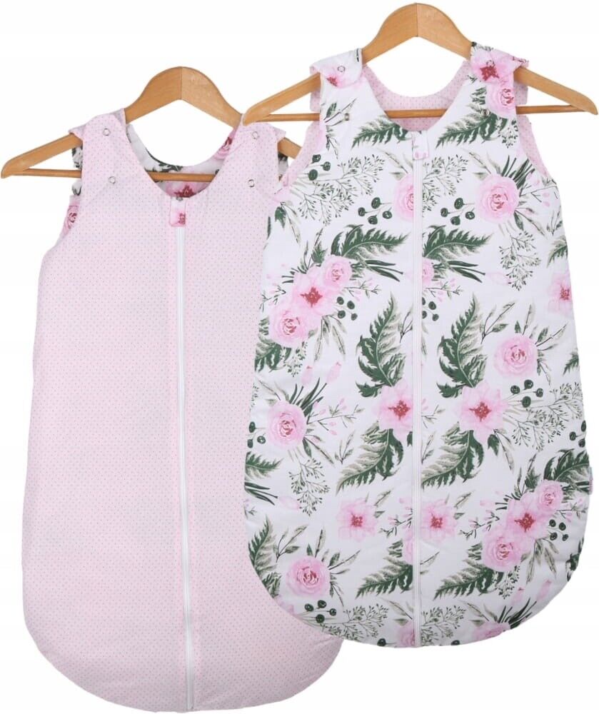 Baby Cotton Sleeping Bag Double Sided Sleepsack Quilted 1.0 Tog Garden Flowers