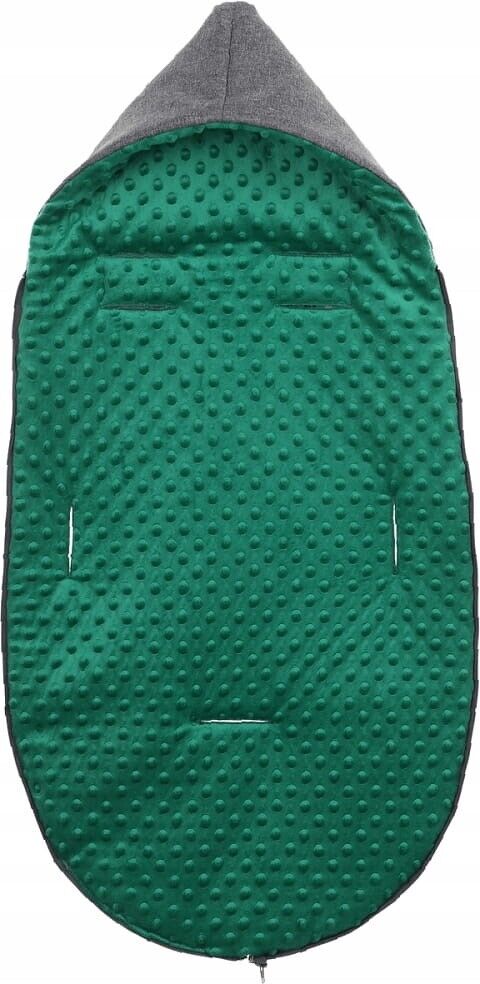 Dimple Dark Grey/Green Universal Hooded Footmuff Pushchair Stroller Buggy