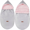 Dimple Light Grey/Powder Pink Universal Hooded Footmuff Pushchair Stroller Buggy