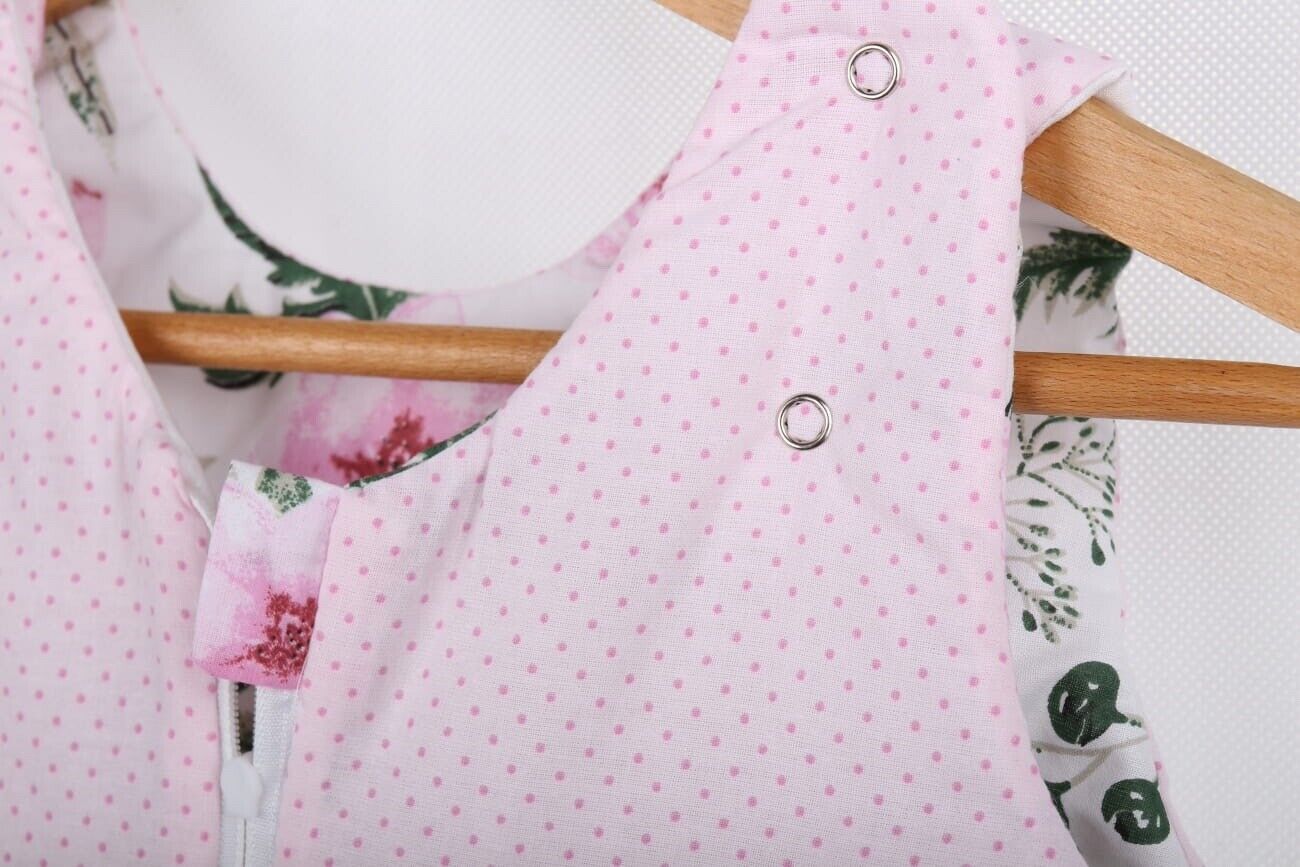 Baby Cotton Sleeping Bag Double Sided Sleepsack Quilted 1.0 Tog Garden Flowers
