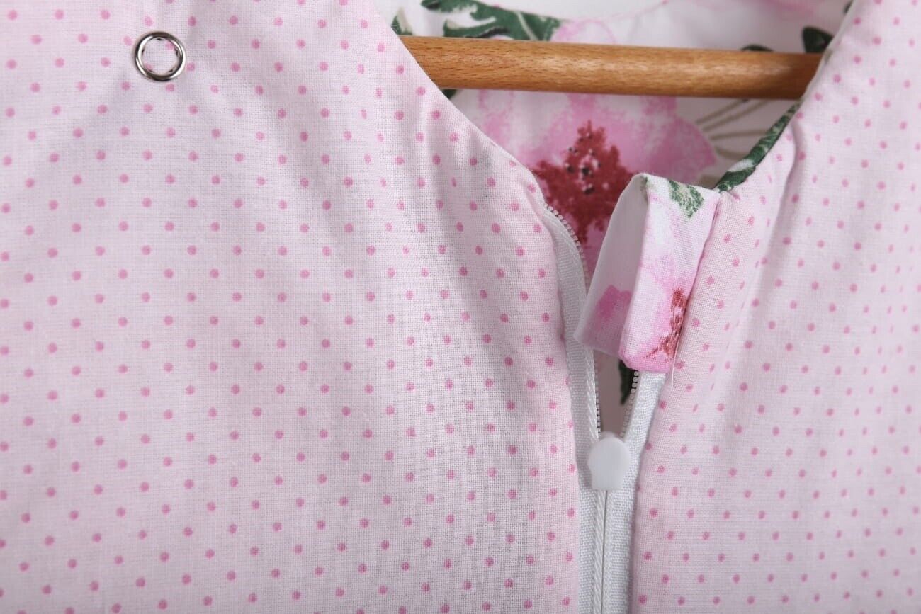 Baby Cotton Sleeping Bag Double Sided Sleepsack Quilted 1.0 Tog Garden Flowers