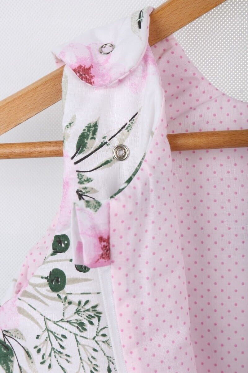 Baby Cotton Sleeping Bag Double Sided Sleepsack Quilted 1.0 Tog Garden Flowers