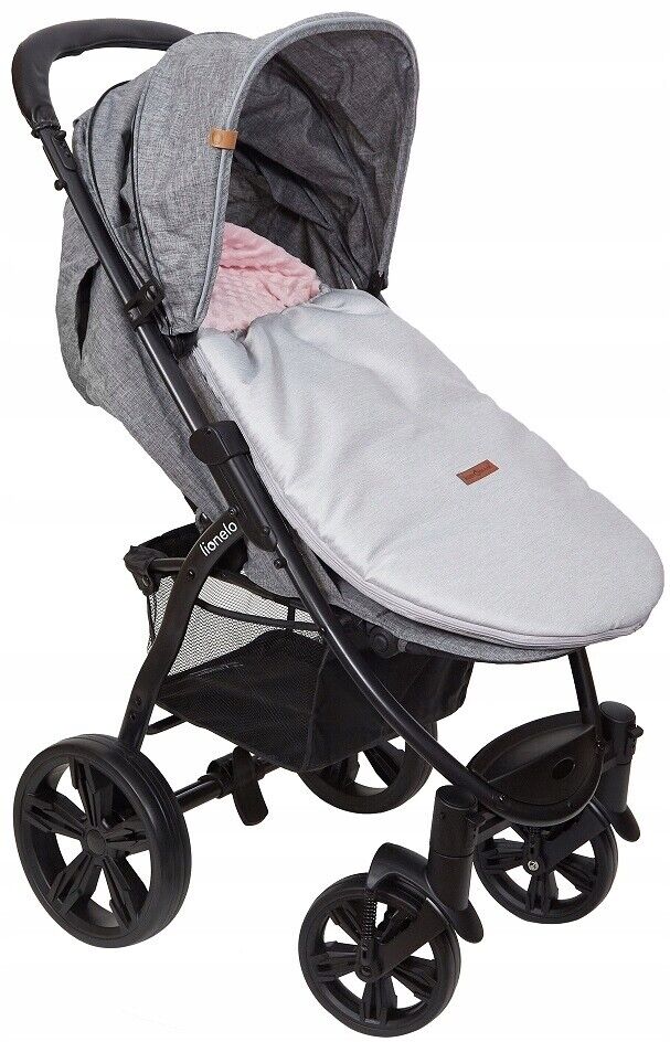 Dimple Light Grey/Powder Pink Universal Hooded Footmuff Pushchair Stroller Buggy