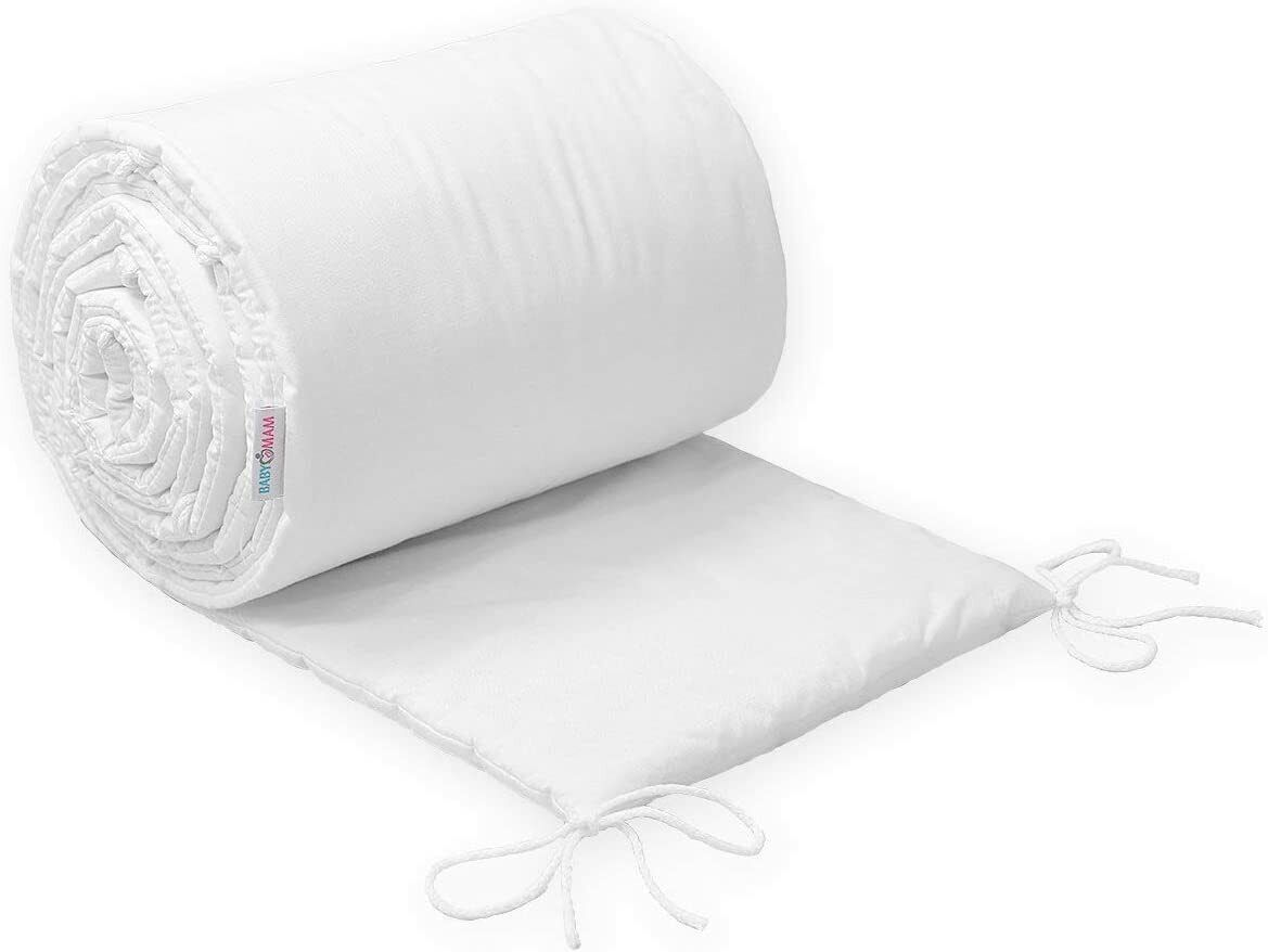 Baby Bedding Padded Cot Liner Cotton 180cm Half White