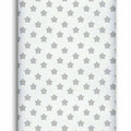 BABY FITTED COT SHEET PRINTED DESIGN COTTON MATTRESS 120x60cm Big stars on white