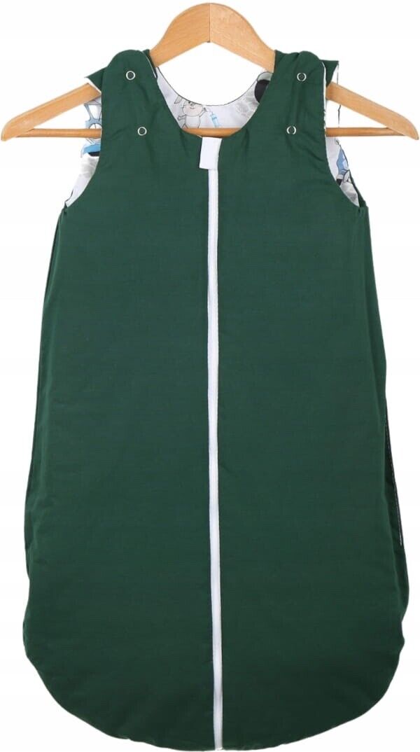 Baby Cotton Sleeping Bag Double Sided Sleepsack Quilted 1.0 Tog Camping/Green