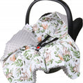 Baby Car Seat GREY/ Green Glade Hooded Blanket Double-sided Snuggle Swaddle Wrap