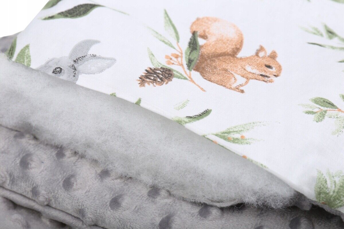 Baby Car Seat GREY/ Green Glade Hooded Blanket Double-sided Snuggle Swaddle Wrap