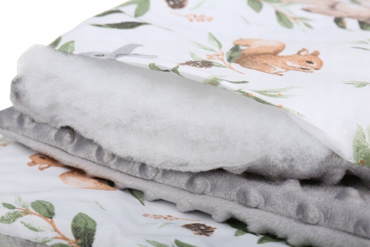Baby Car Seat GREY/ Green Glade Hooded Blanket Double-sided Snuggle Swaddle Wrap