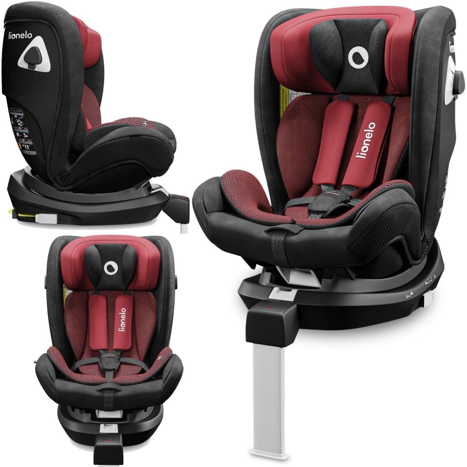 Red burgundy Baby Child Toddler Safety Car Seat Lionelo Braam ISOFIX 0-36 kg