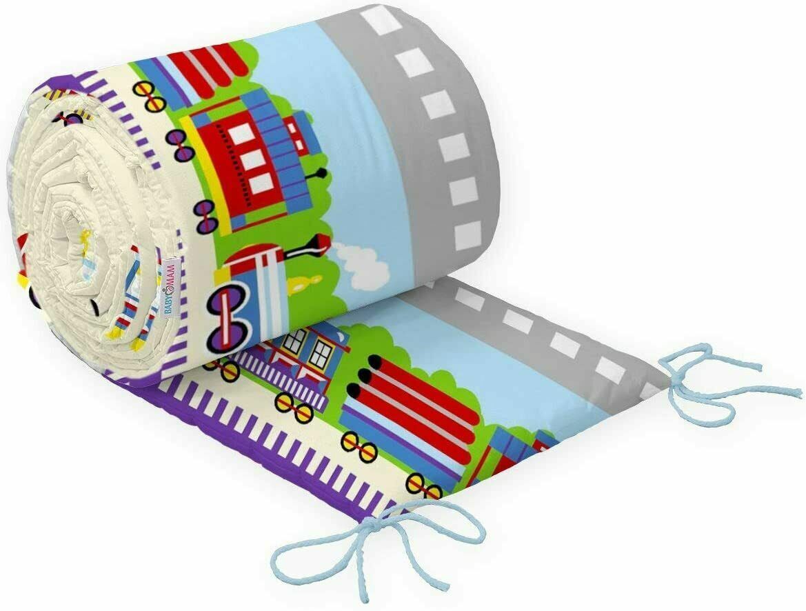 Baby Trucks 3Pc Bedding Set Cotton Pillow Duvet Bumper Fit Cot 120x60cm