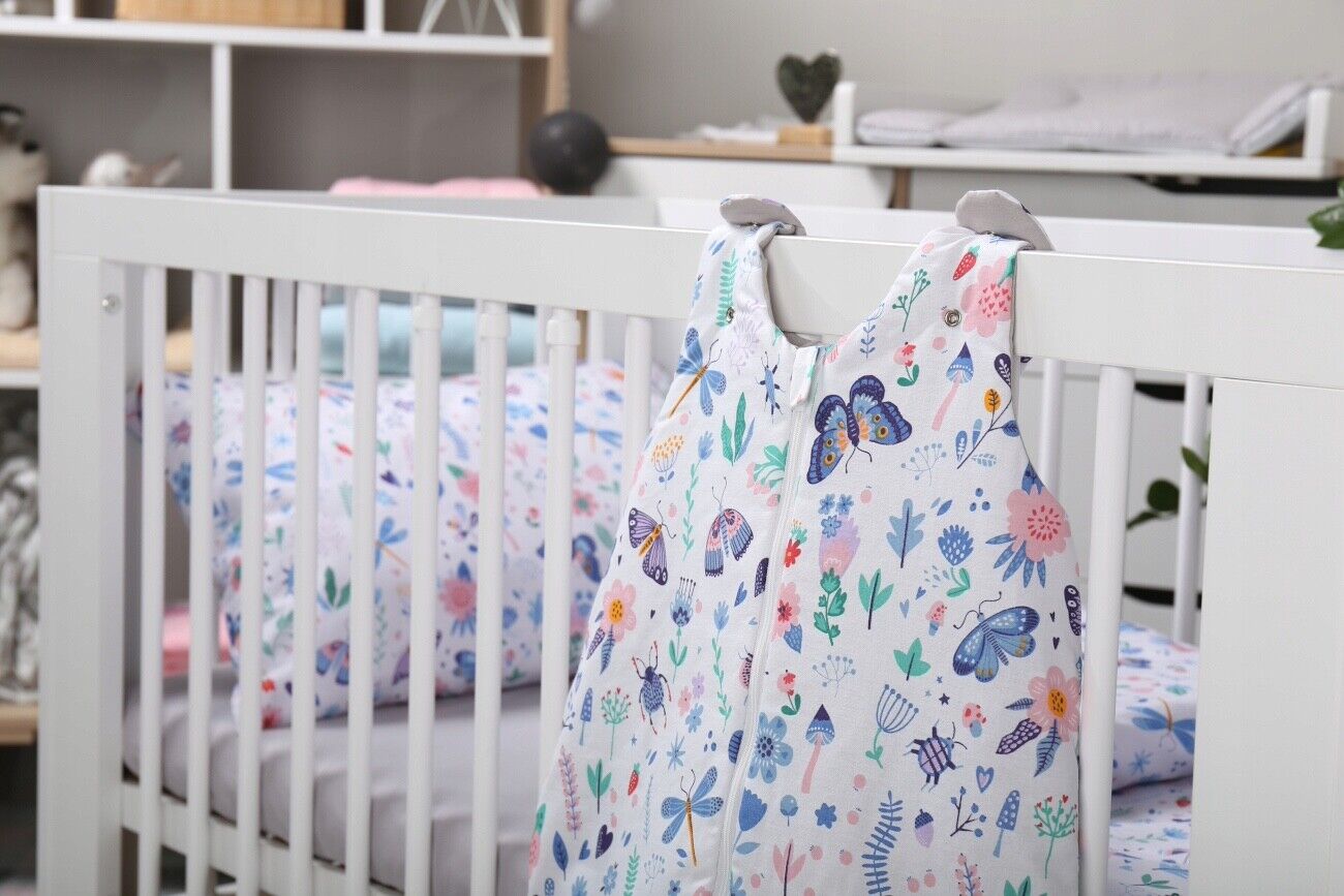 Baby Cotton Sleeping Bag Double Sided Sleepsack Quilted 1.0 Tog On the Meadow