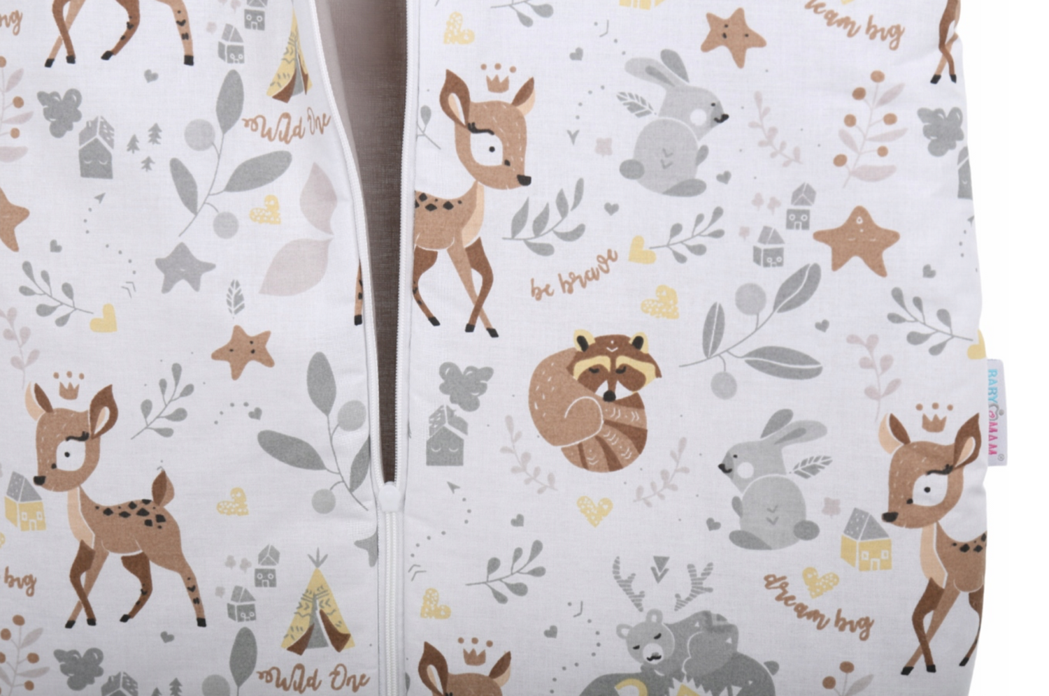 Baby Cotton Sleeping Bag Double Sided Sleepsack Quilted 1.0 Tog Deer And Friends