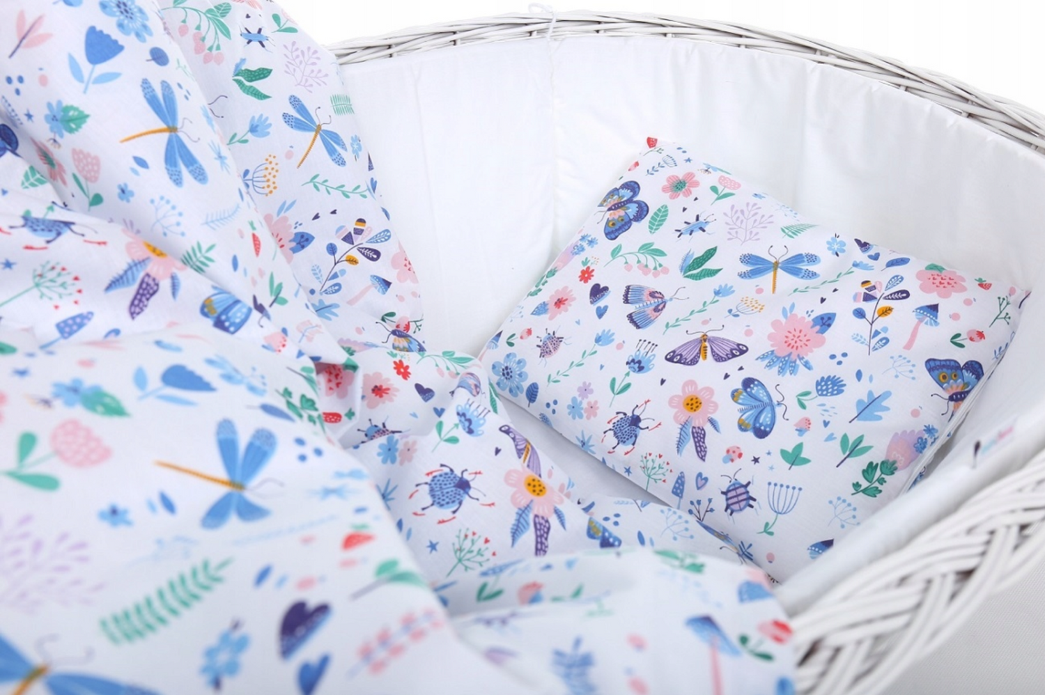 Baby 2pc Bedding Set fit Crib/Cradle/Moses basket/Pushchair 70x80cm On Meadow