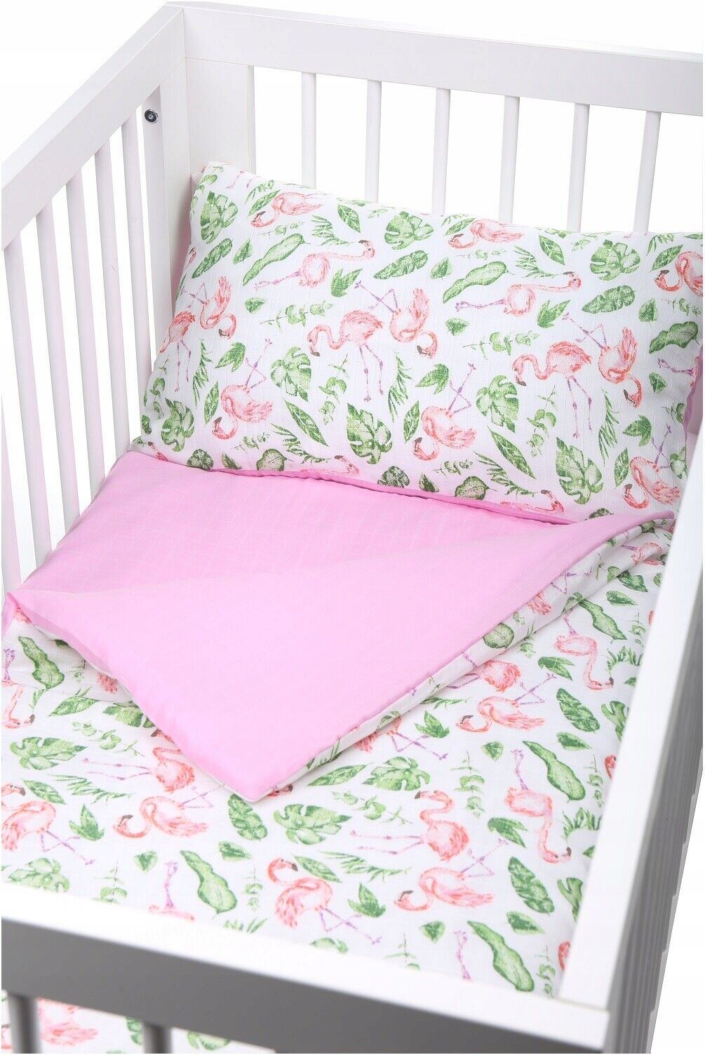2pc Baby Bedding set Double Sided fit Cot 120x90cm Cotton Muslin Flaming