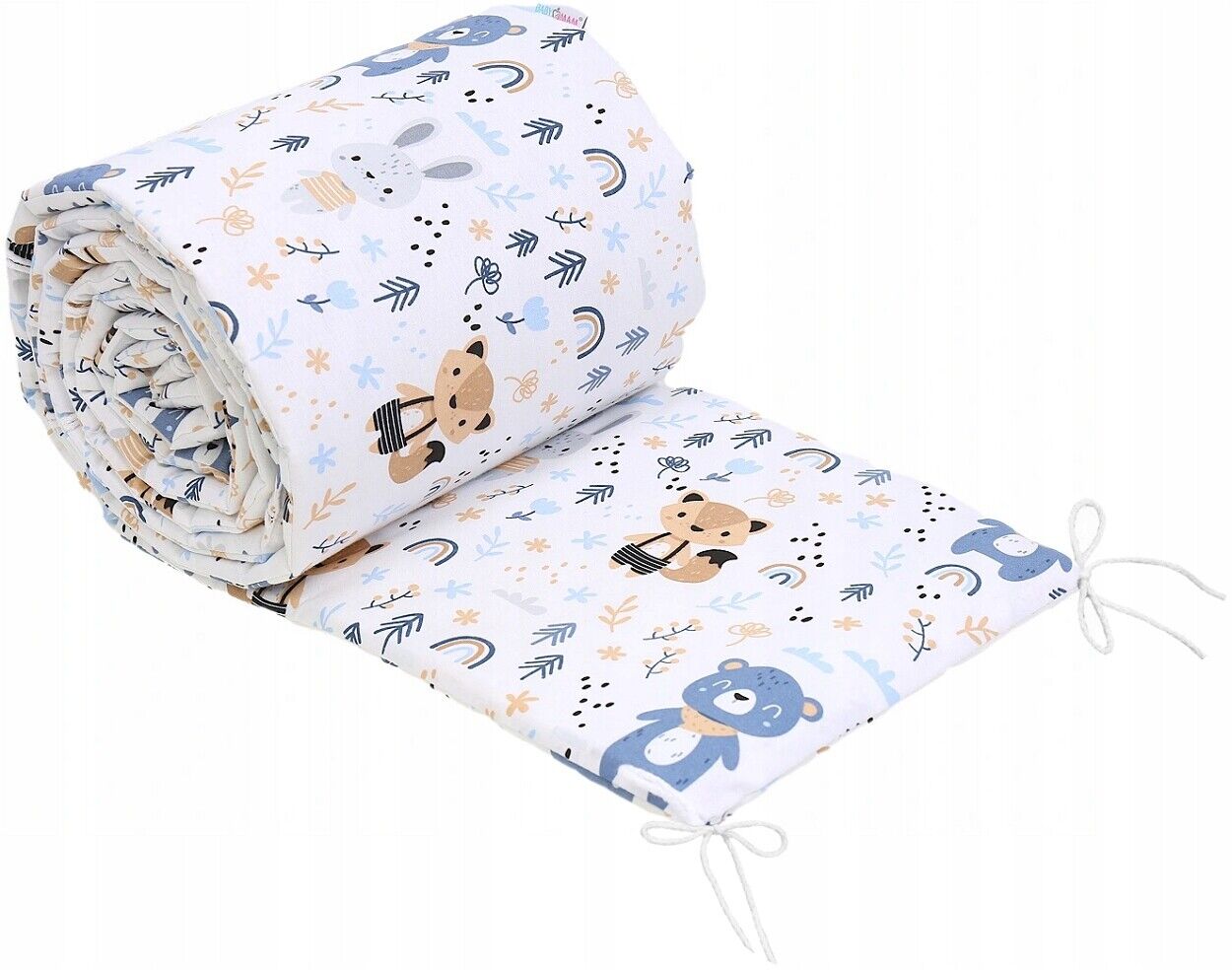 Baby Padded Bumper Fit Cot All-round 360cm Straight Cotton Forest Friends