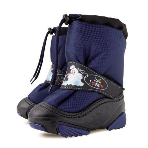 DEMAR Baby Kids Snow Winter Boots Woollen Fur - Snowman Blue